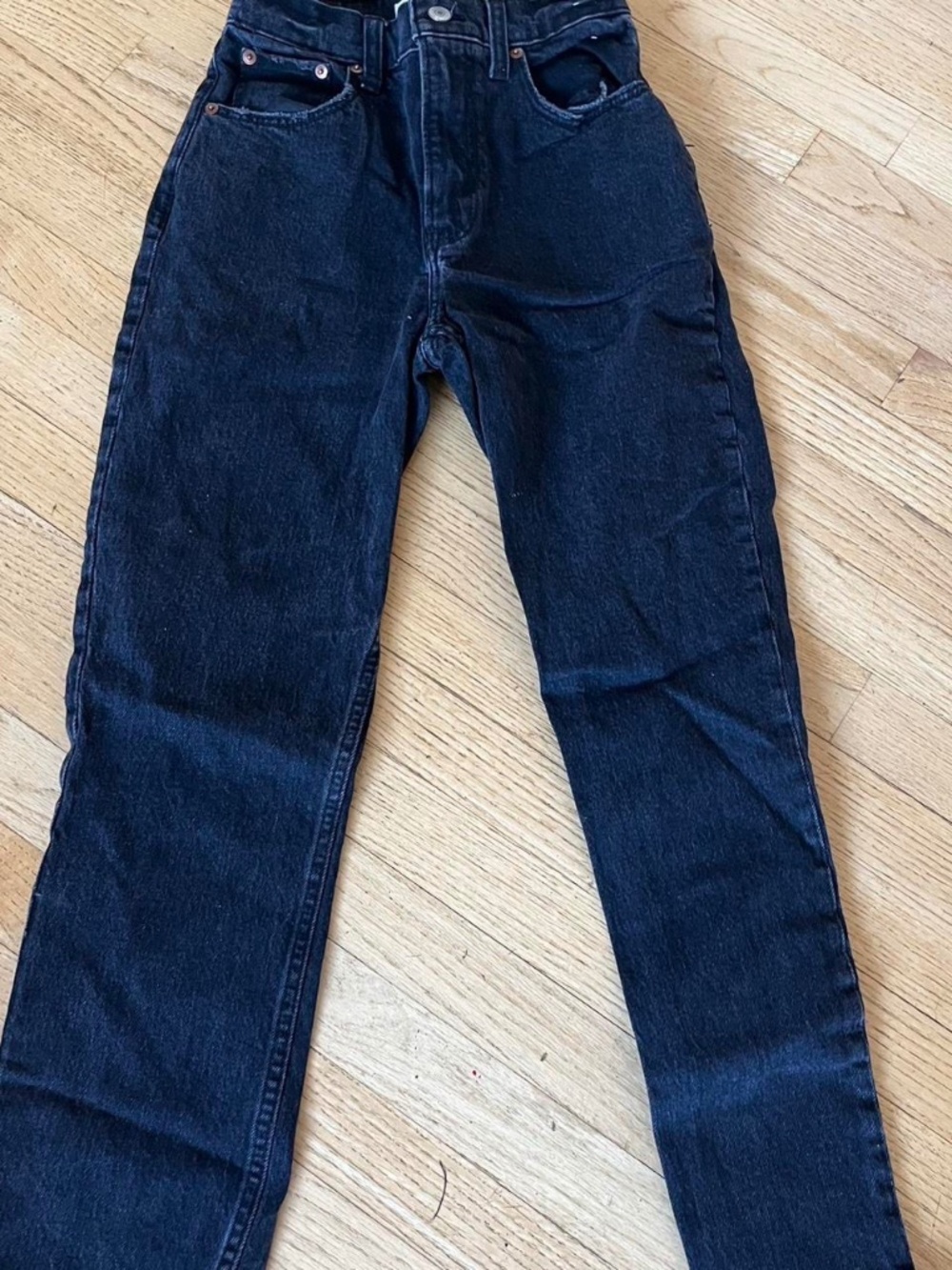 abercrombie and fitch ultra high rise black 90s straight jeans